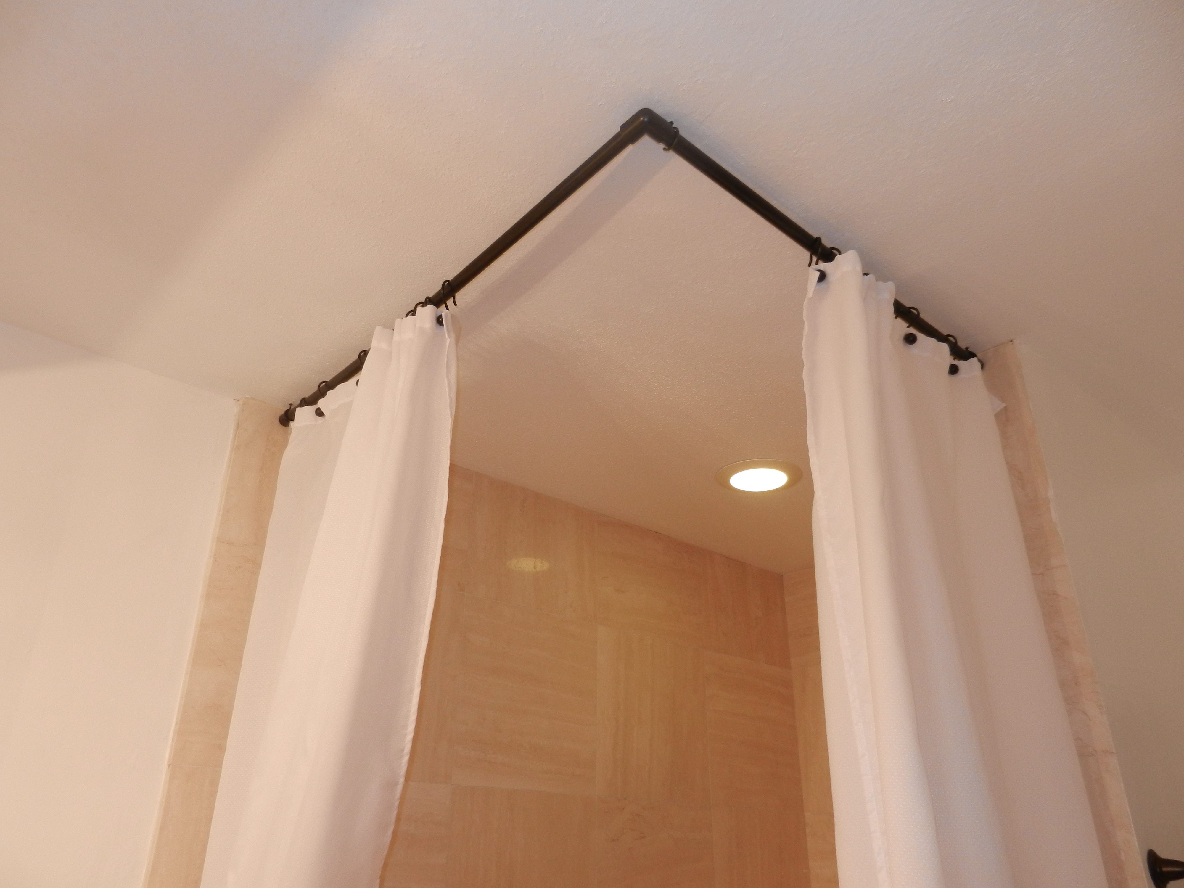 8Ft Tension Curtain Rod Right Angle Shower Curtai